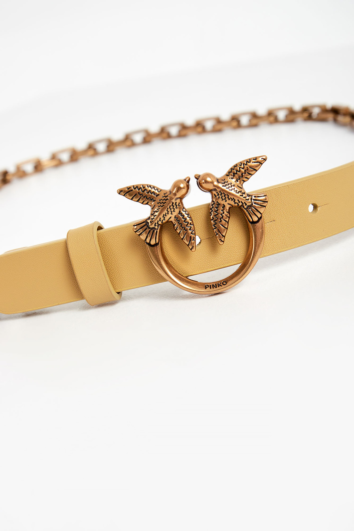 Pasek skórzany z łańcuchem PINKO