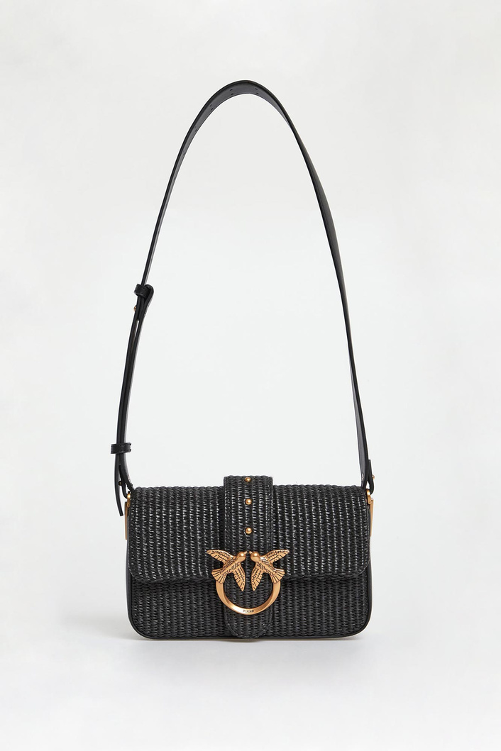 Torebka damska z rafii Mini Slouchy Fl Rafia PINKO