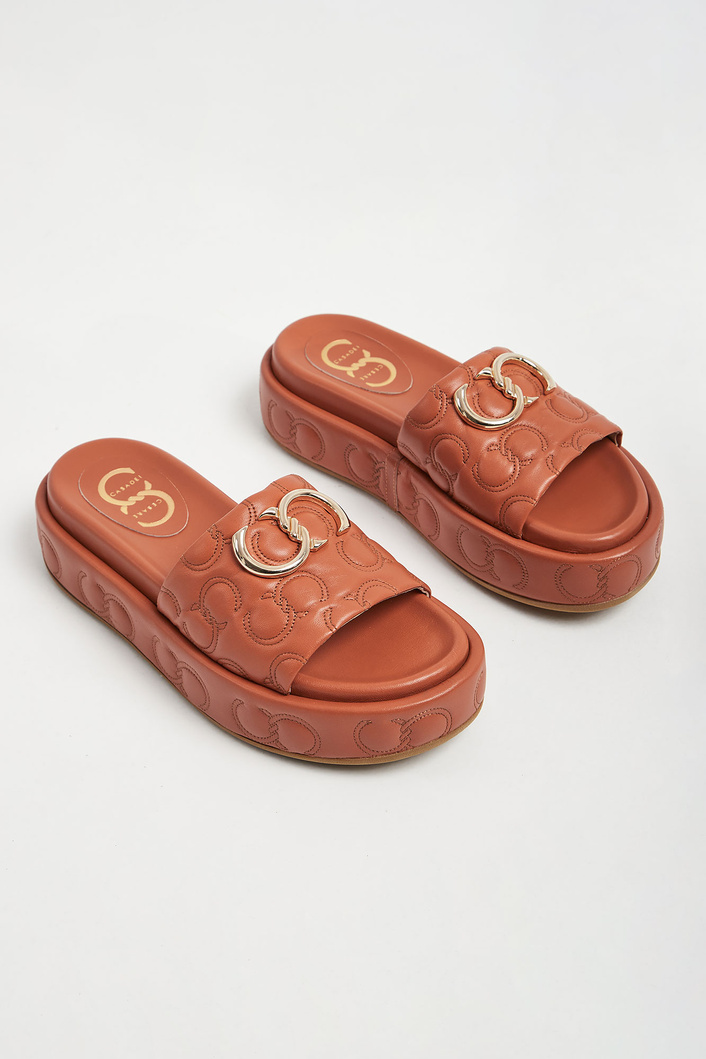 Klapki skórzane CESARE CASADEI