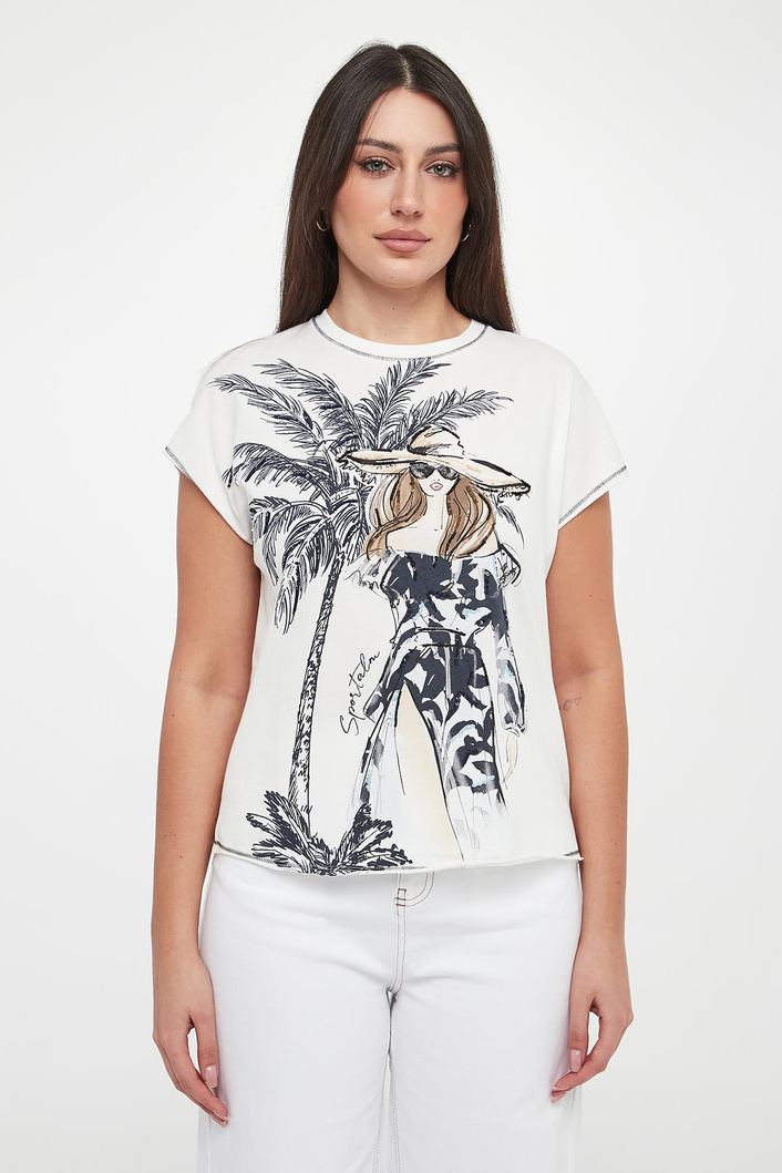 T-shirt damsk iz nadrukiem SPORTALM