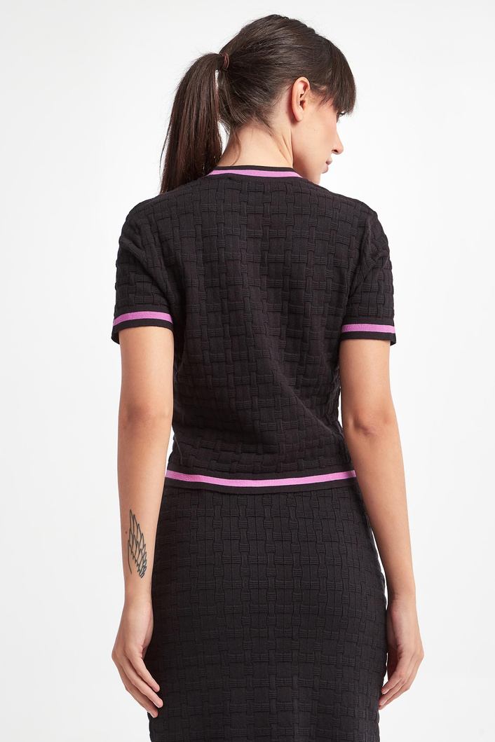 Sweter damski z krótkim rękawem KARL LAGERFELD