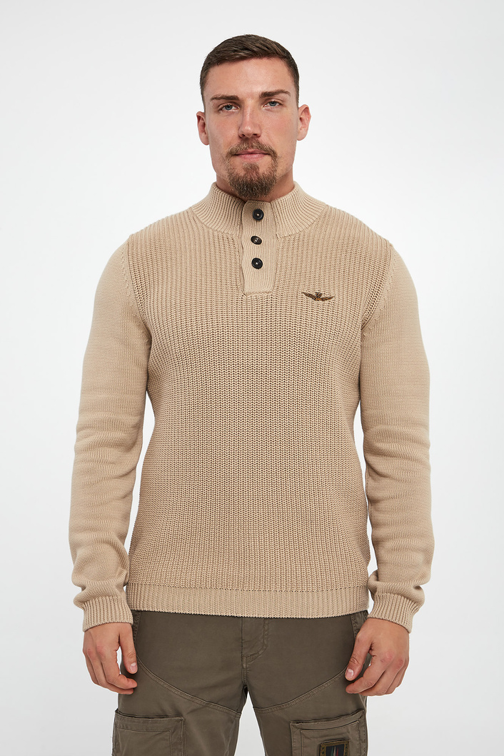 Sweter męski z logo AERONAUTICA MILITARE
