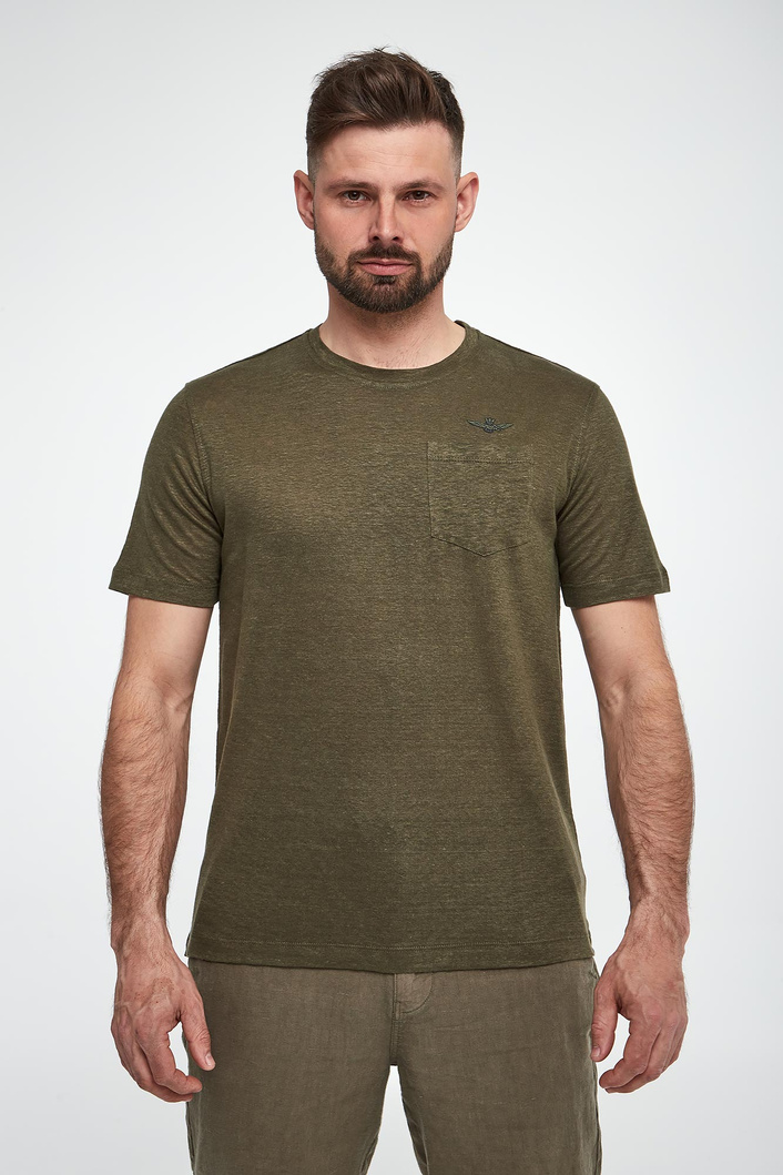 T-shirt męski lniany AERONAUTICA MILITARE