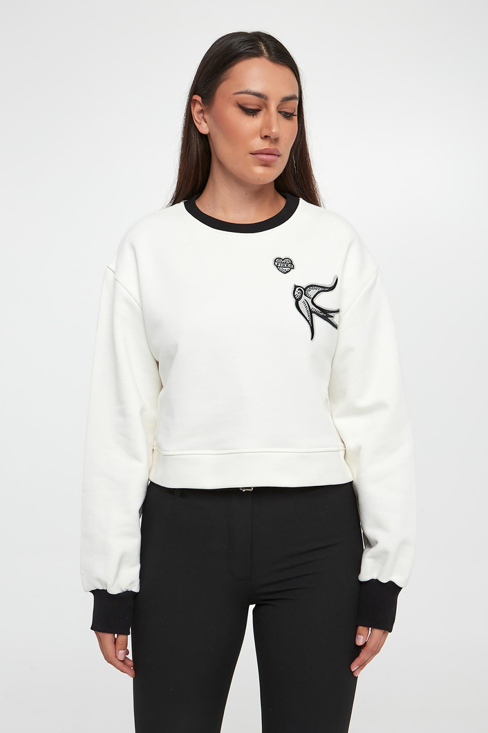 Bluza damska z logo Mandorlato PINKO