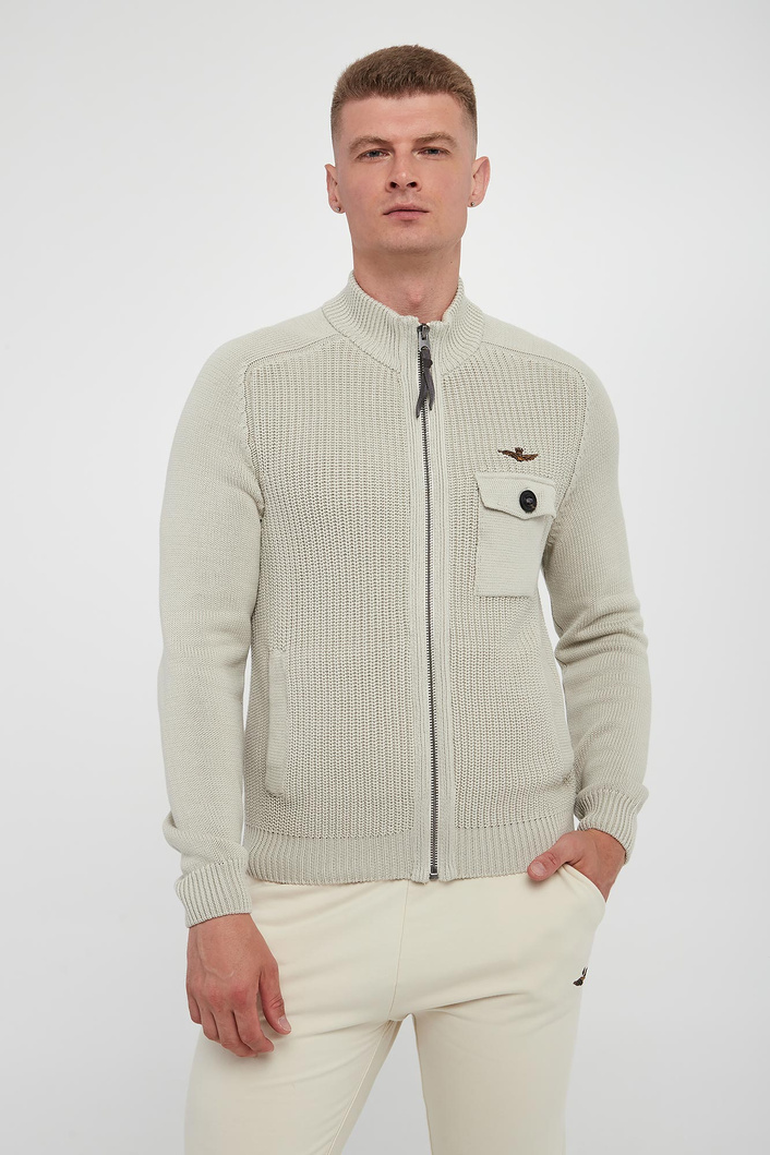 Sweter męski zapinany na zamek AERONAUTICA MILITARE
