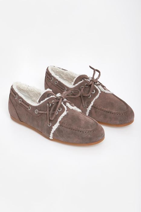 Loafersy damskie zamszowe z futerkiem PESERICO
