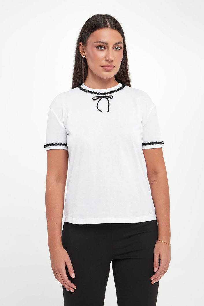 T-shirt damski z kokardą TWINSET