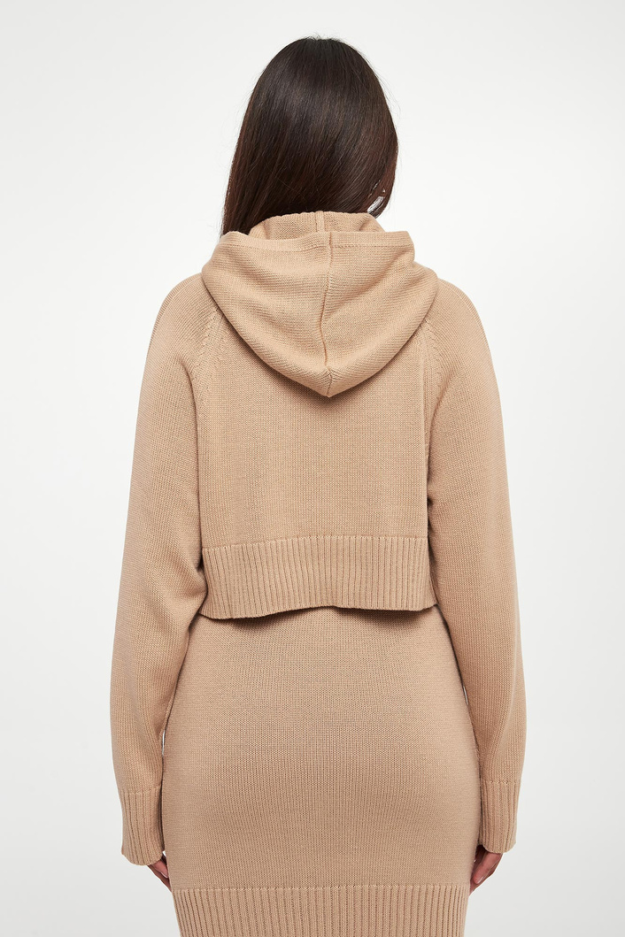 Sweter damski wełniany z kapturem ARMANI EXCHANGE