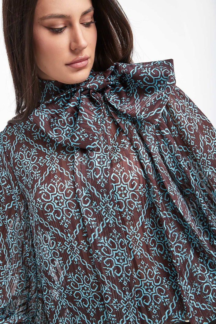 Bluzka damska wiązana przy szyi BABYLON