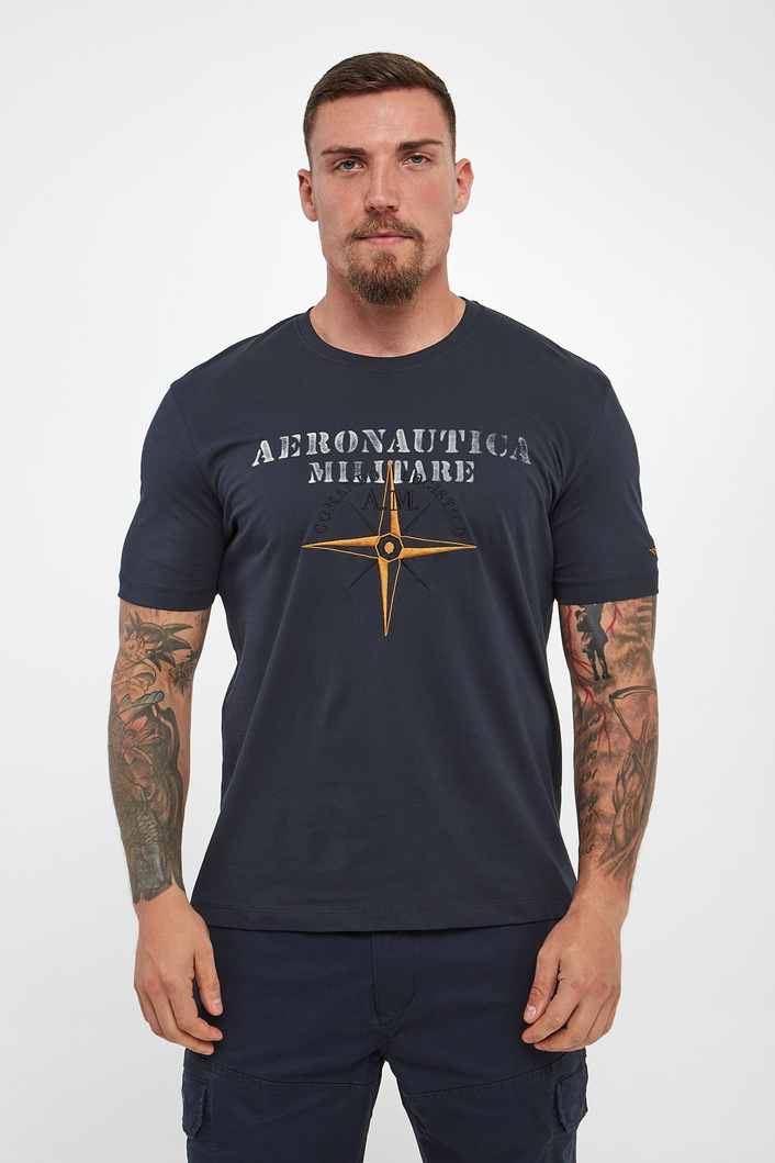 T-shirt męski z logo AERONAUTICA MILITARE
