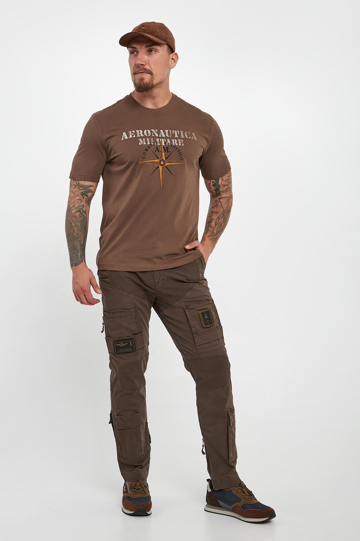 T-shirt męski z logo AERONAUTICA MILITARE