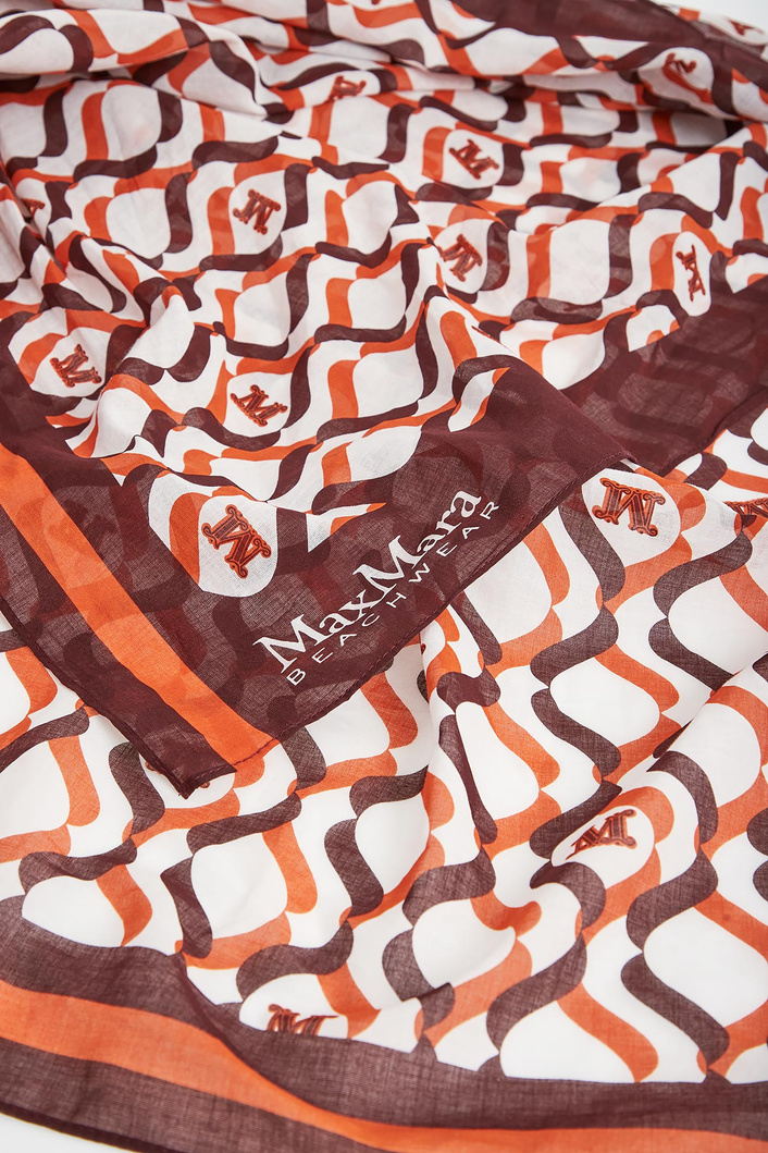 Pareo z nadrukiem logo Elfi MAX MARA BEACHWEAR