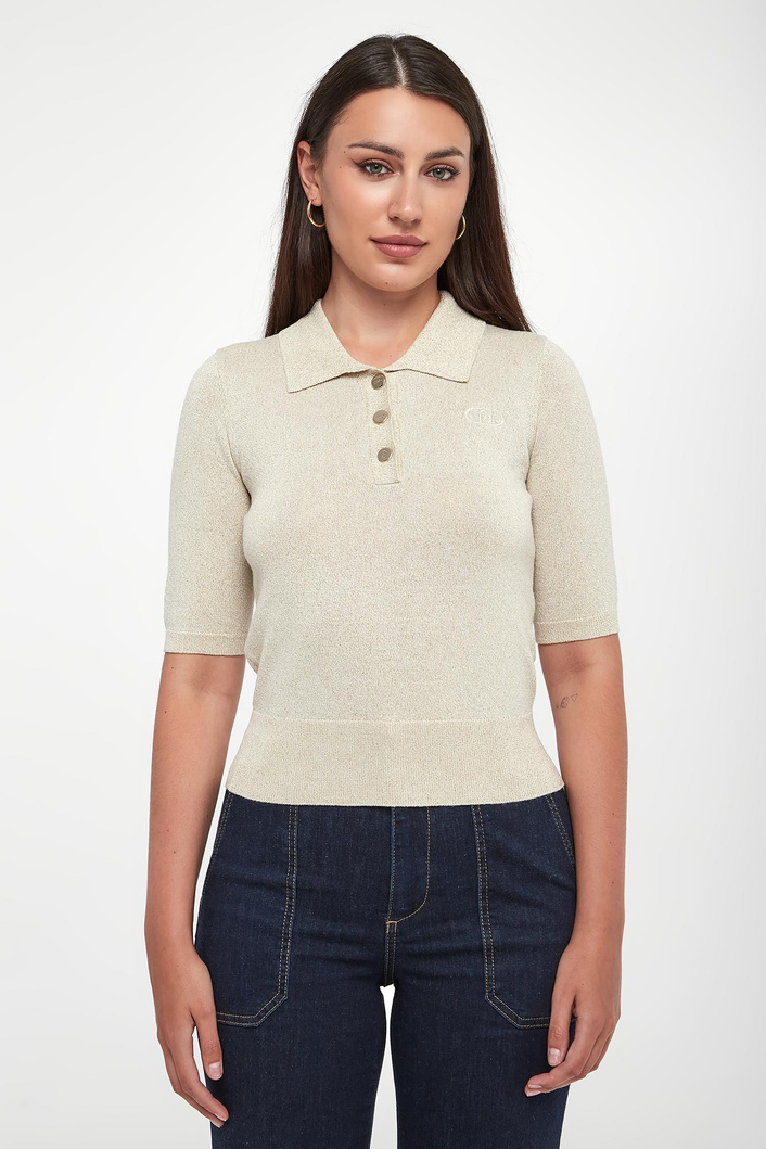 Sweter polo damski z lureksu LIU JO