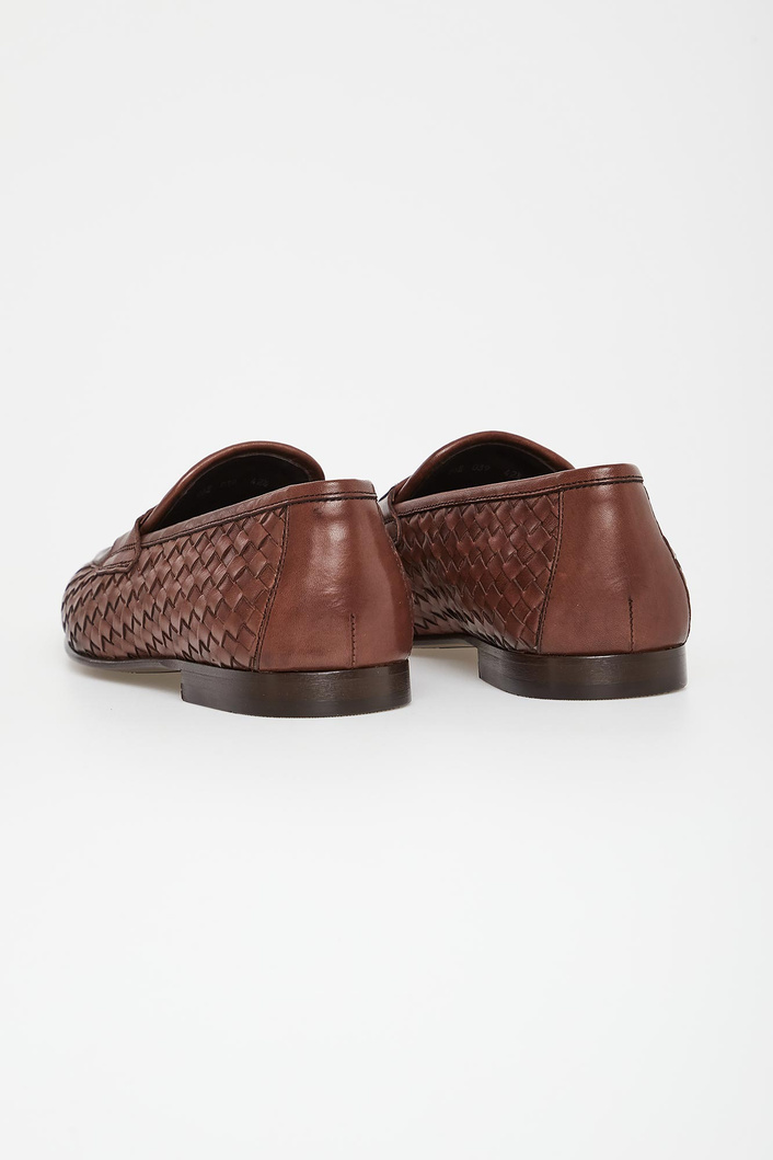 Loafersy męskie plecione skórzane BALDININI
