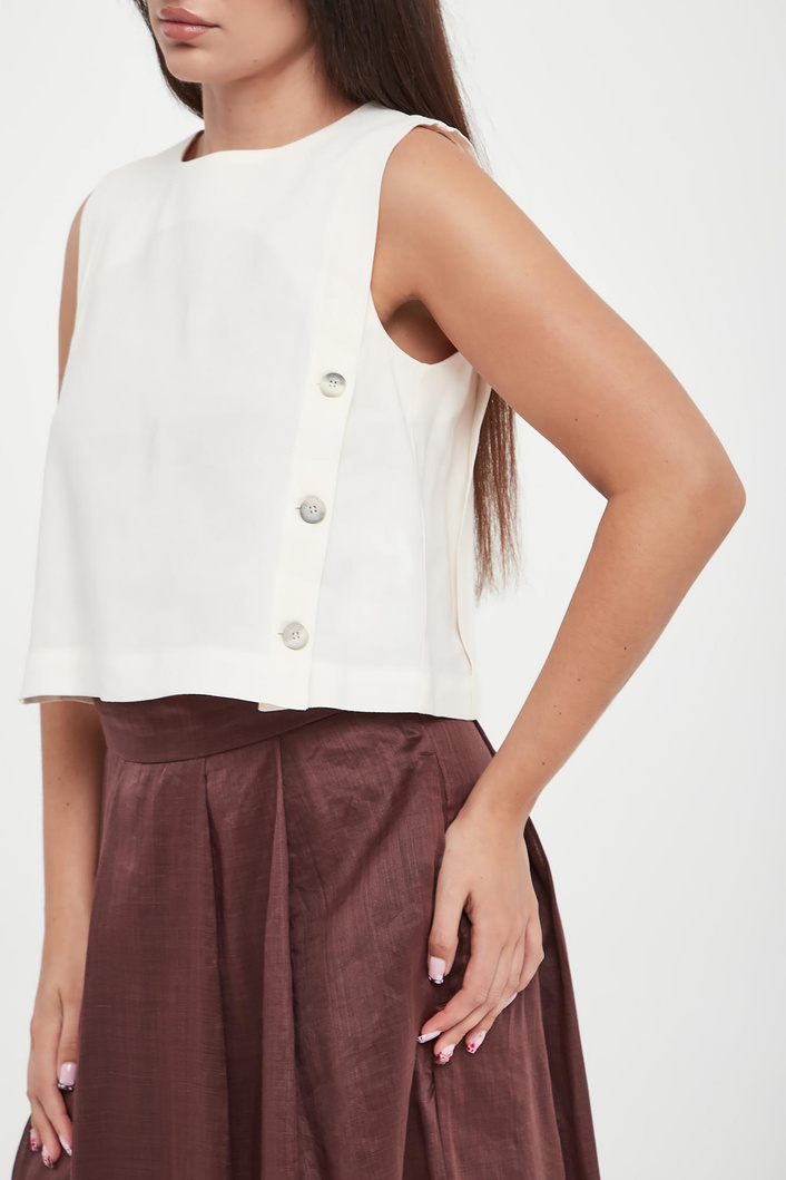 Top damski lniany Unione MARELLA MONOCHROME