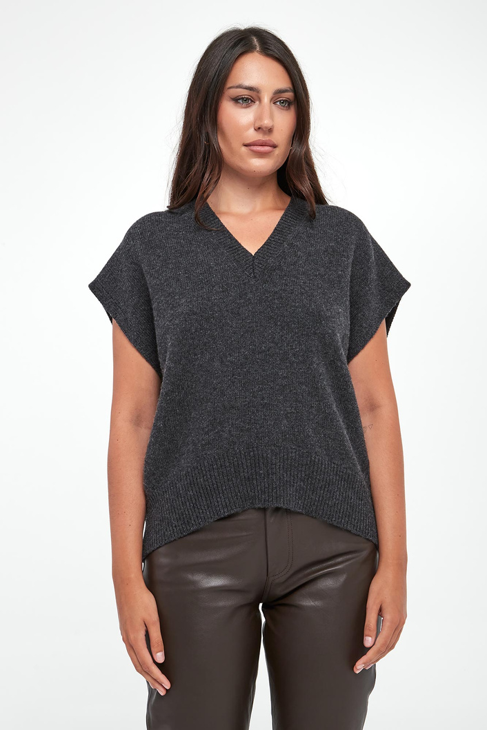 Kamizelka damska z wełny dziewiczej Cardiff MARELLA MONOCHROME