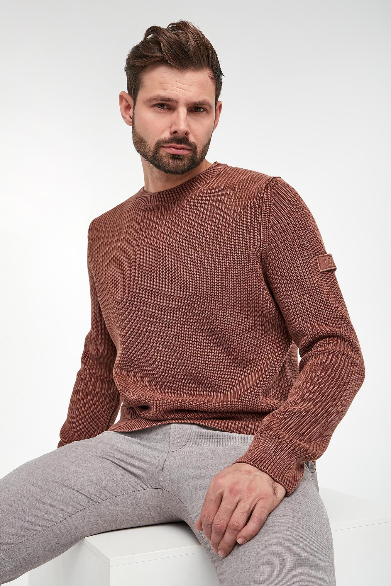 Sweter męski Haro JOOP! JEANS Brązowy Regular
