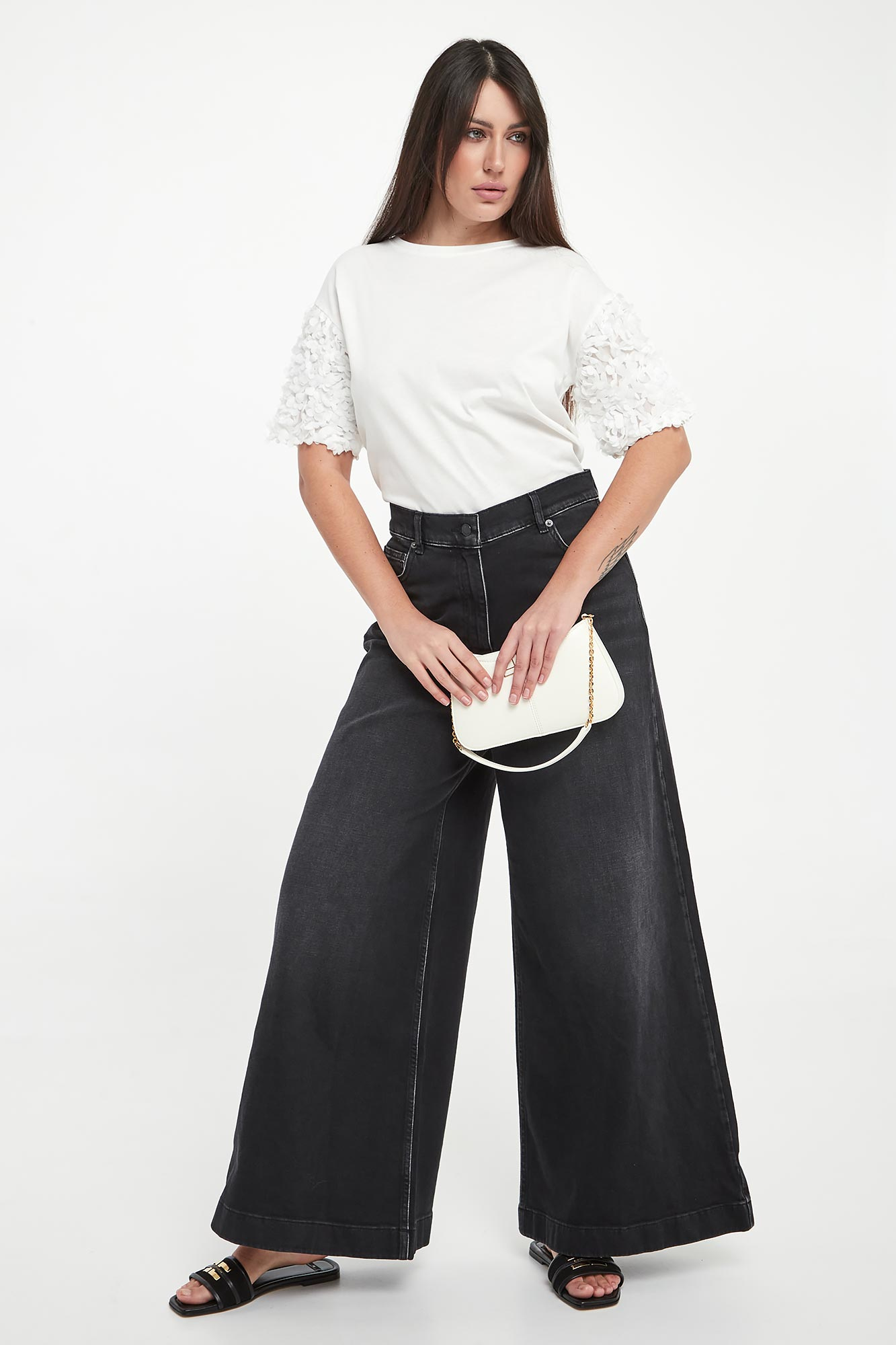 Jeansy damskie TWINSET ACTITUDE Czarny Wide
