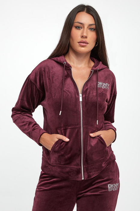 Bluza damska welurowa rozpinana DKNY