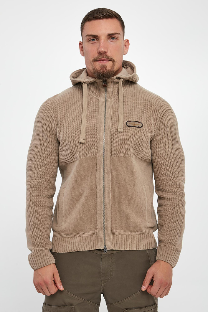 Sweter męski rozpinany z kapturem AERONAUTICA MILITARE