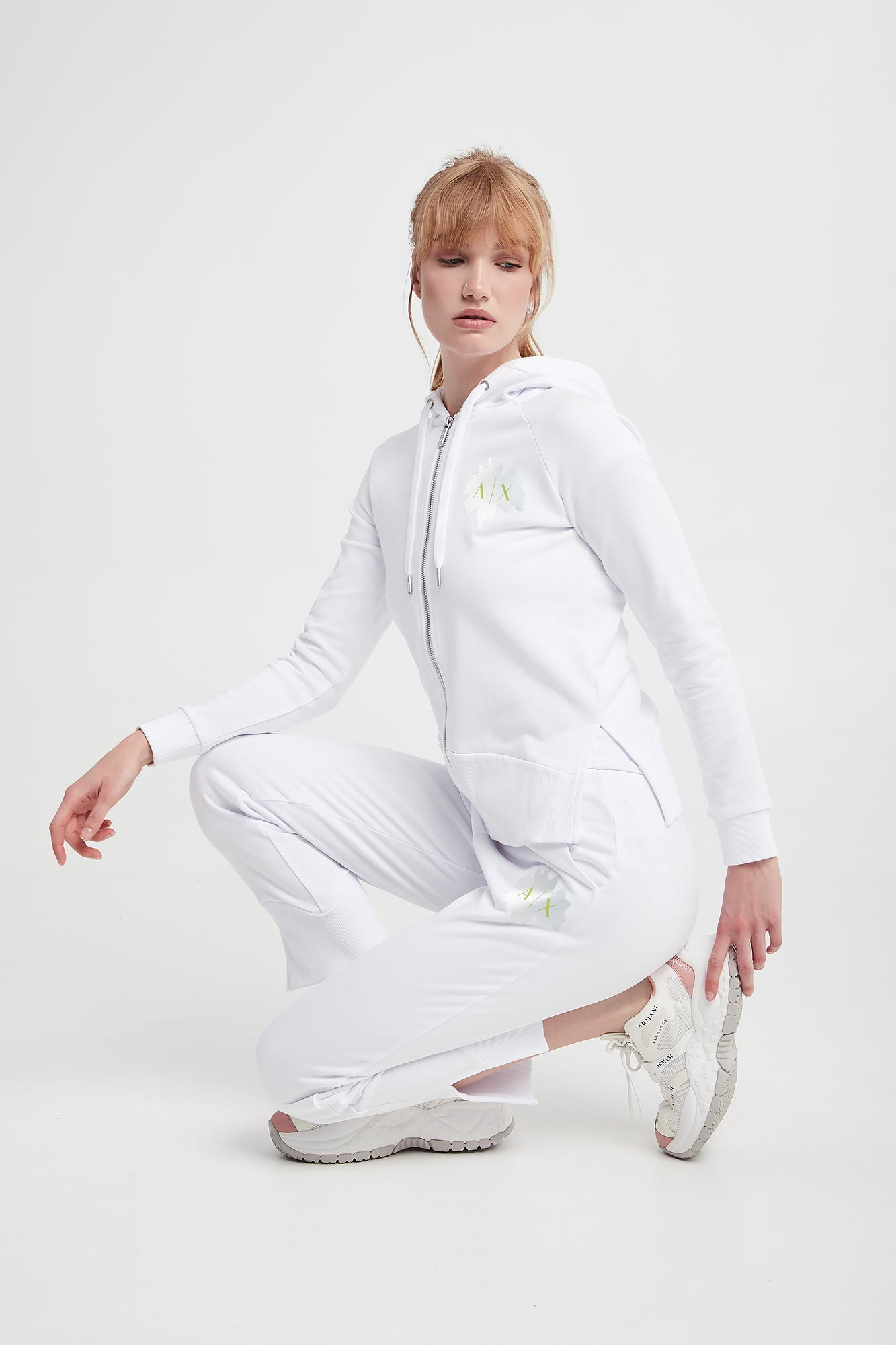 Bluza dresowa damska ARMANI EXCHANGE Biały Regular