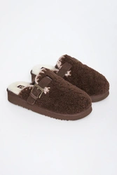 Klapki damskie skórzane Curly clog eskimo MOU