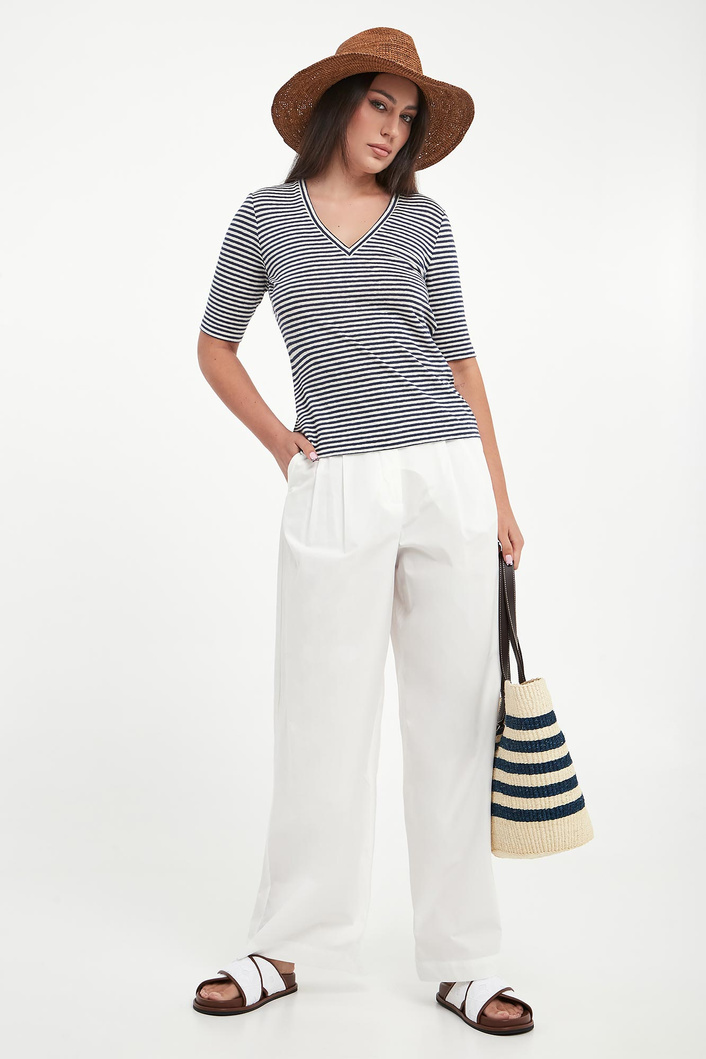 T-shirt damski lniany Opzione WEEKEND MAX MARA