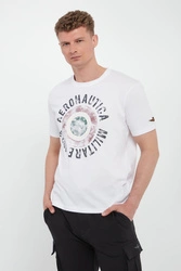  T-shirt męski z nadrukiem AERONAUTICA MILITARE