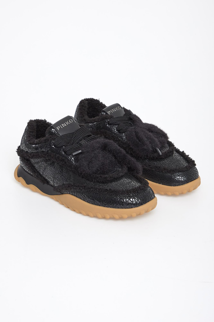 Sneakersy damskie z futerkiem PINKO