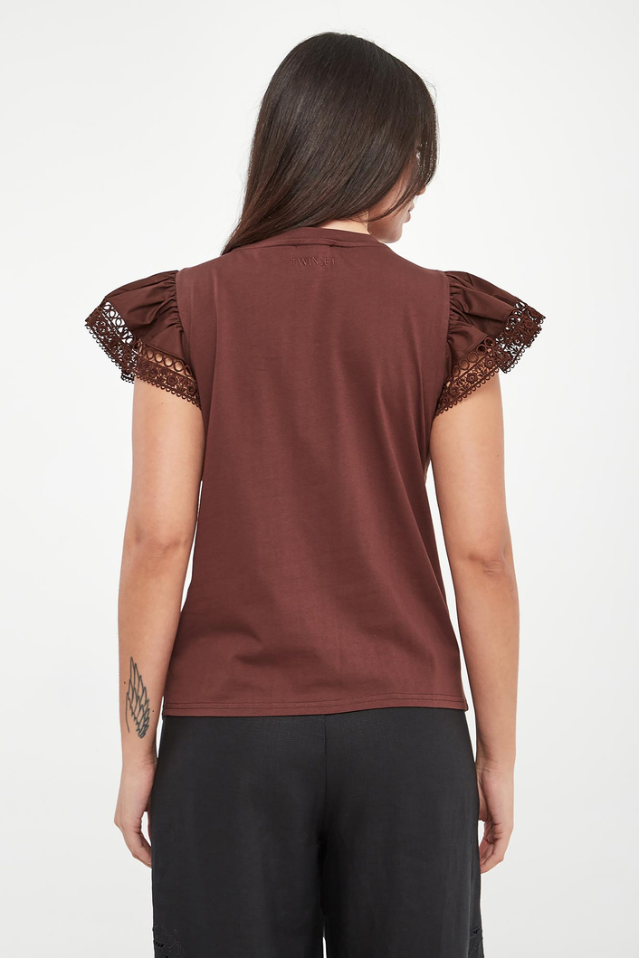 T-shirt damski z koronką TWINSET