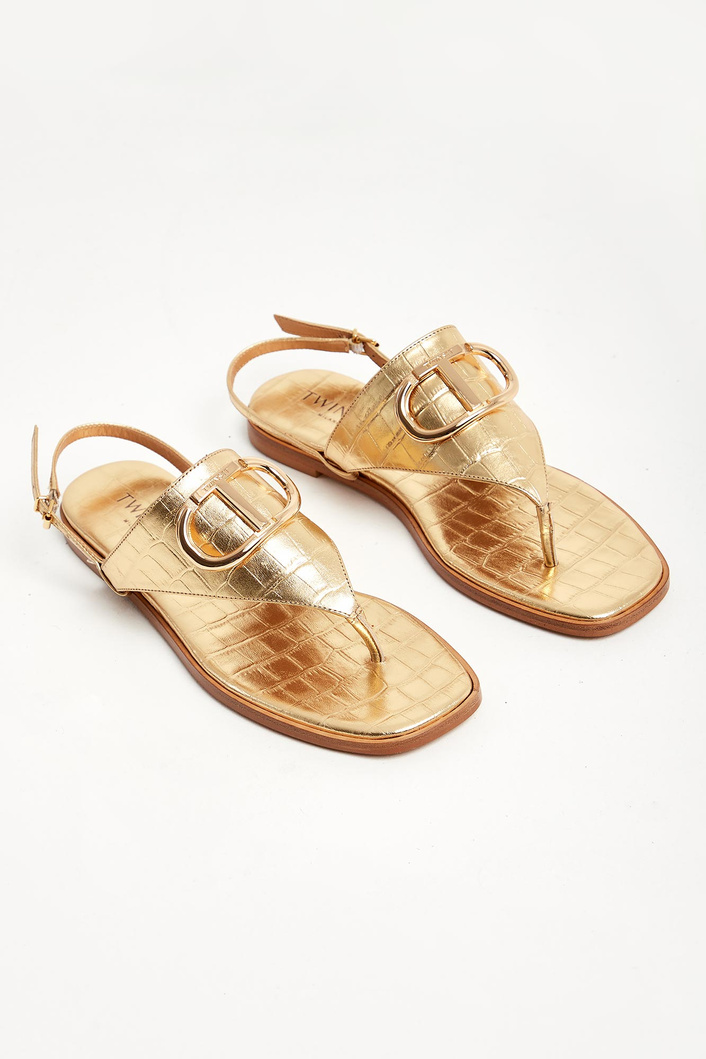 Sandały damskie skórzane TWINSET