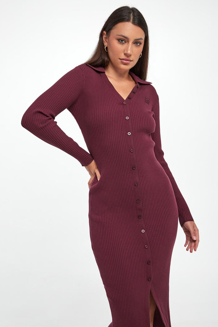 Sukienka prążkowana midi DKNY