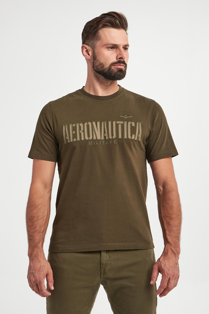 T-shirt męski z logo AERONAUTICA MILITARE