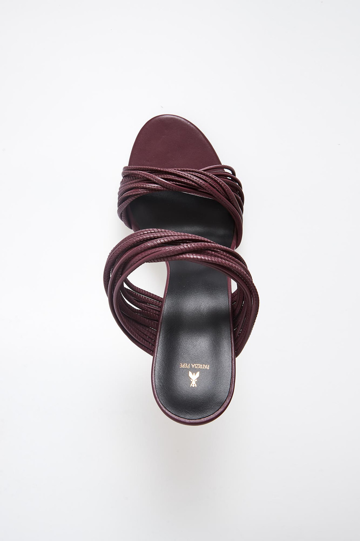 Sandały damskie na obcasie skórzane PATRIZIA PEPE