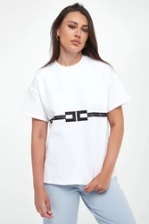 T-shirt damski z logo ELISABETTA FRANCHI