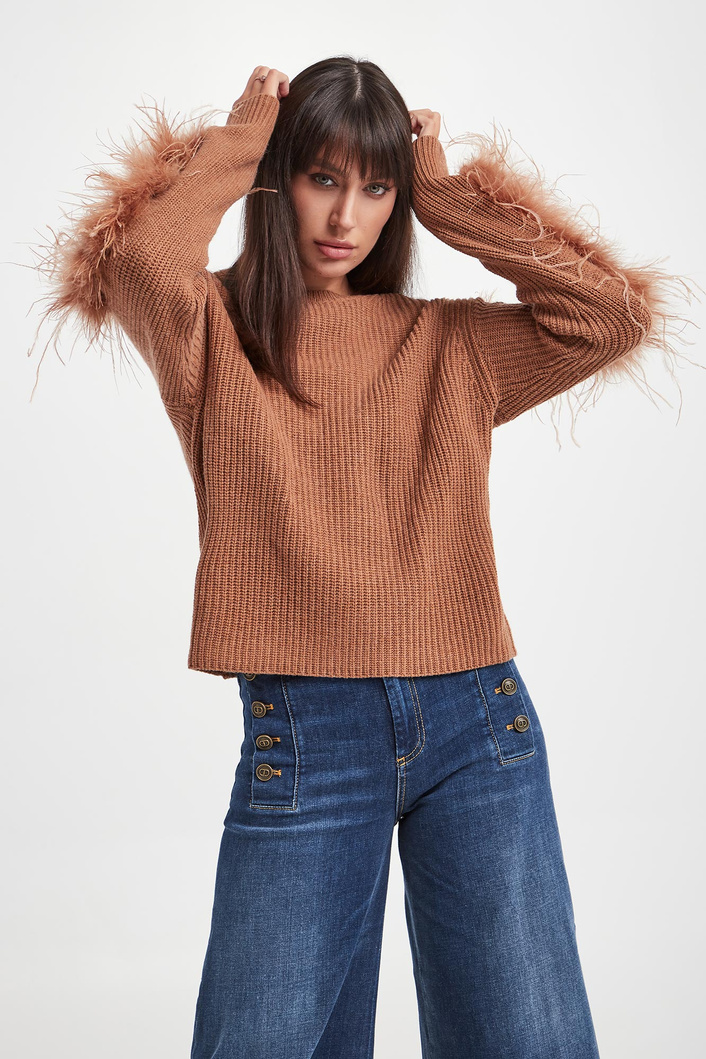 Sweter damski z piórami TWINSET