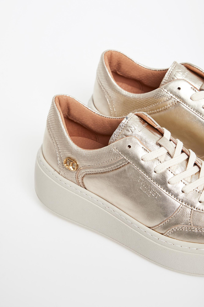 Sneakersy damskie skórzane TWINSET