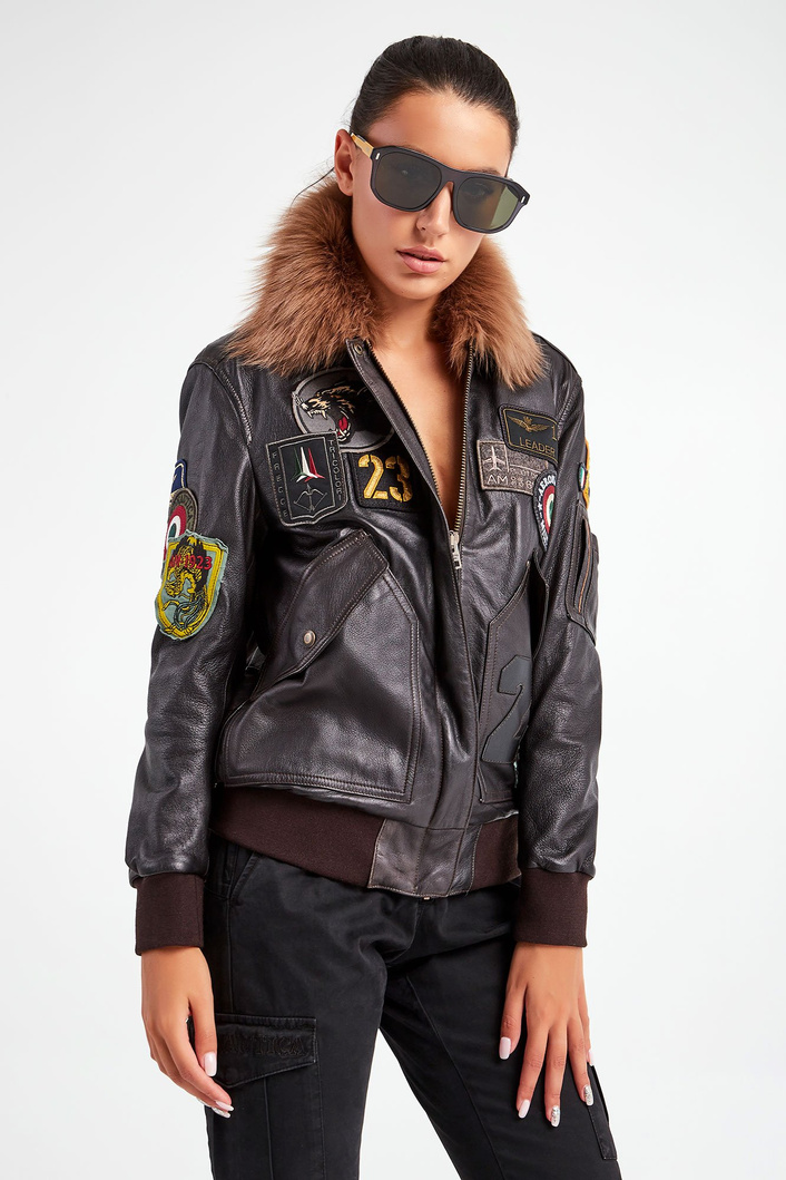 Kurtka skórzana AERONAUTICA MILITARE