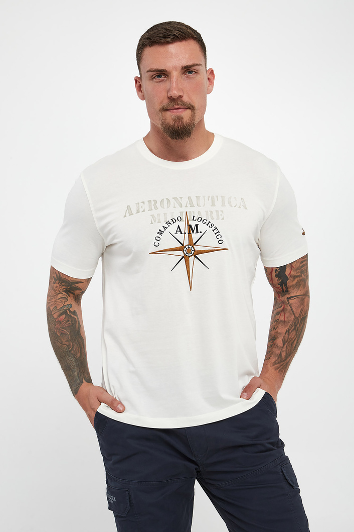 T-shirt męski z logo AERONAUTICA MILITARE