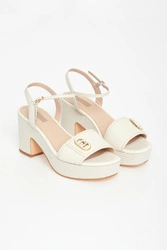 Sandały damskie skórzane na słupku LIU JO