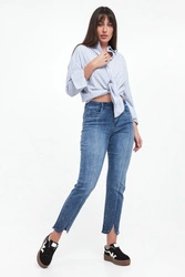 Jeansy damskie z kryształkami JOSEPH RIBKOFF