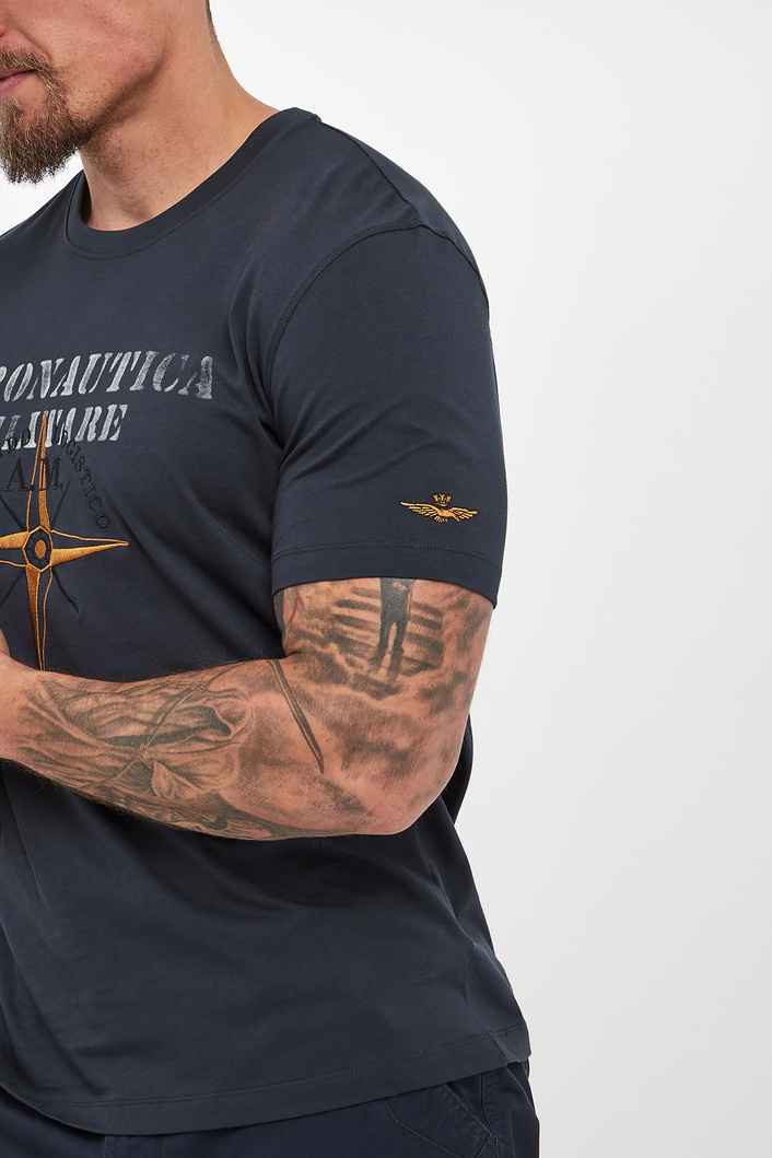 T-shirt męski z logo AERONAUTICA MILITARE