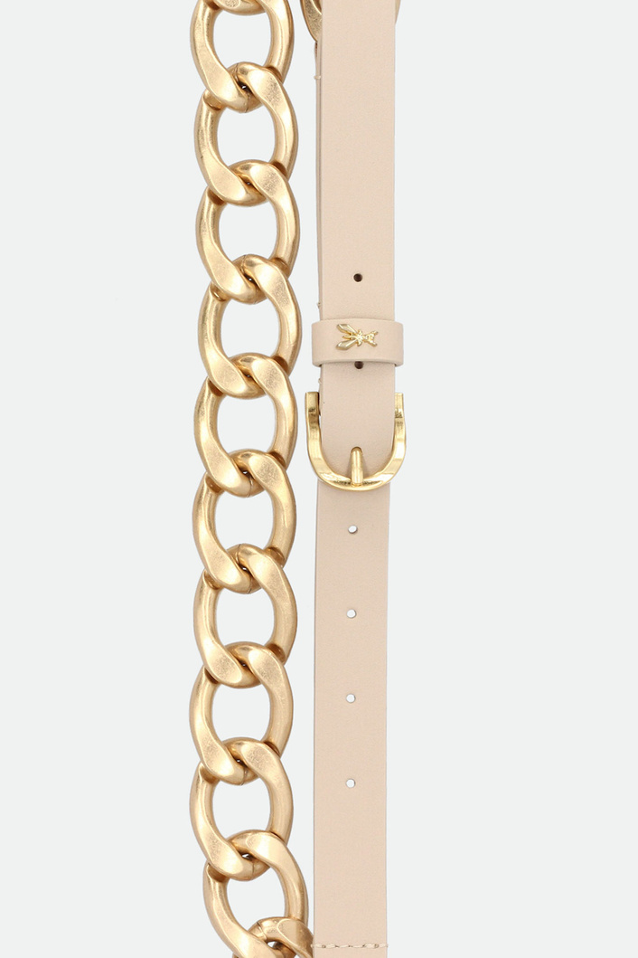 Pasek skórzany z łańcuchem PATRIZIA PEPE