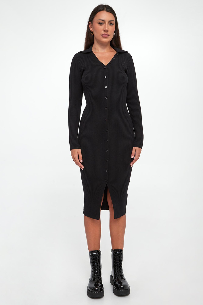 Sukienka prążkowana midi DKNY