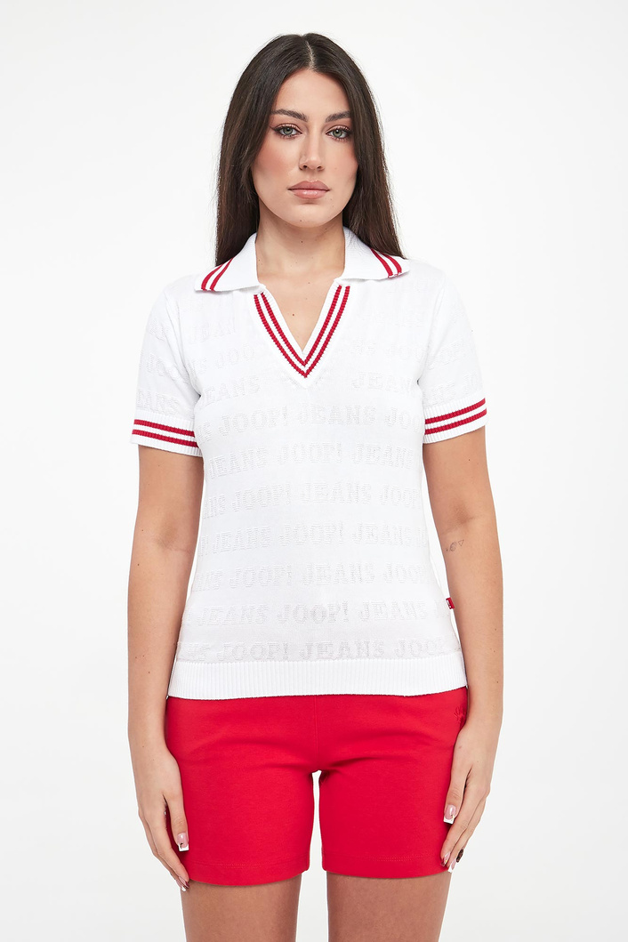 Polo damskie z tłoczonym logo Kalena JOOP! JEANS