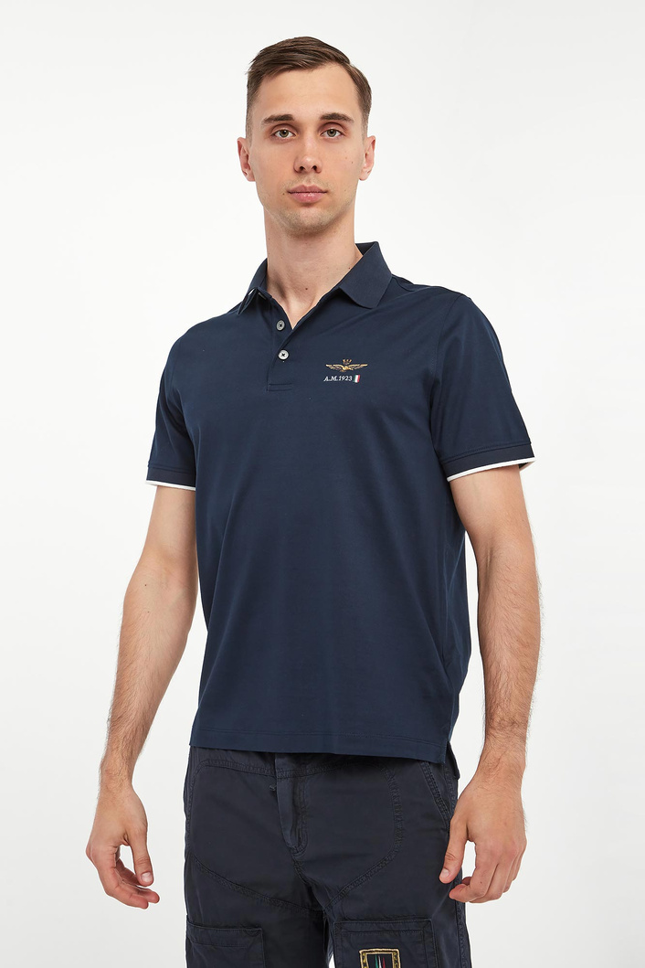Polo męskie z haftem AERONAUTICA MILITARE