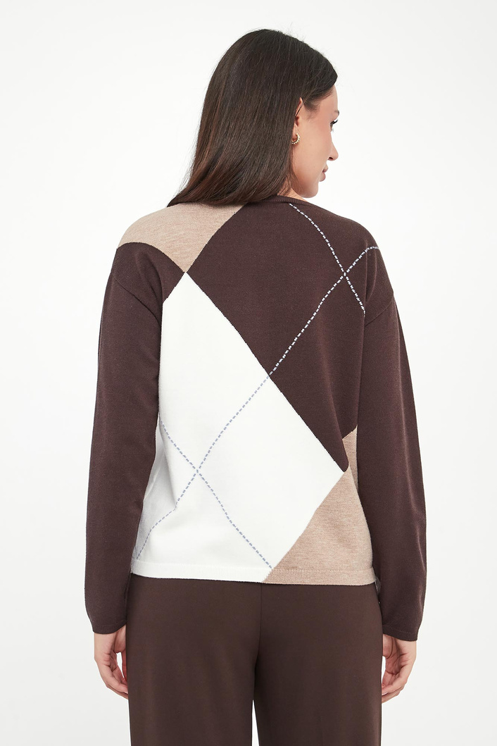 Sweter damski w romby JOSEPH RIBKOFF