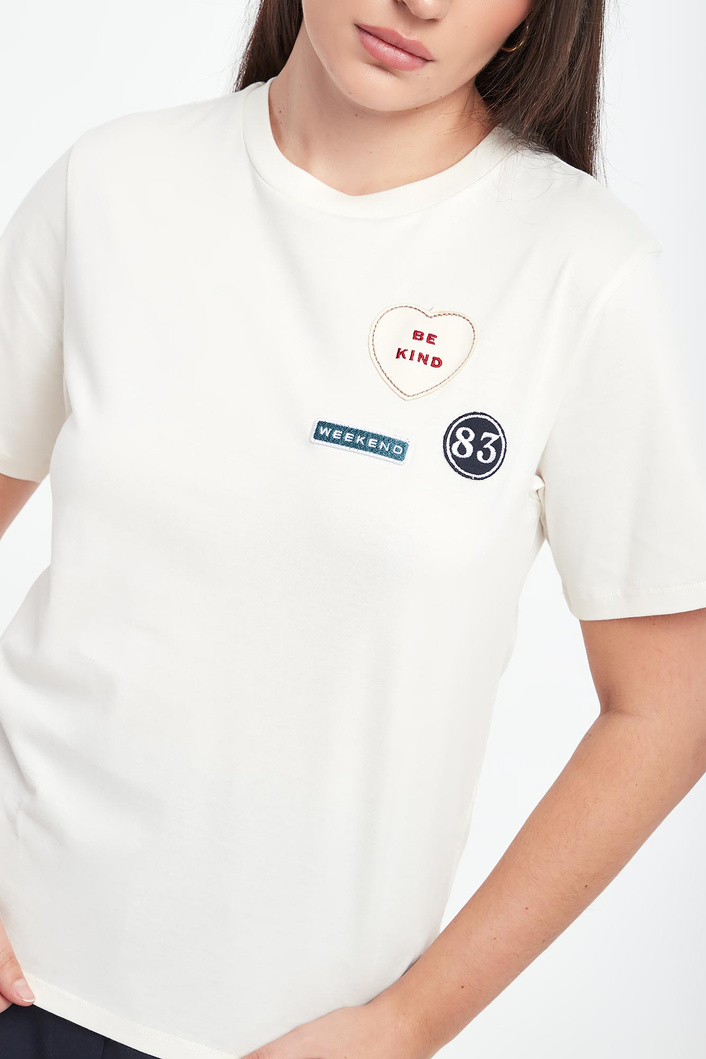 T-shirt damski West z naszywkami WEEKEND MAX MARA