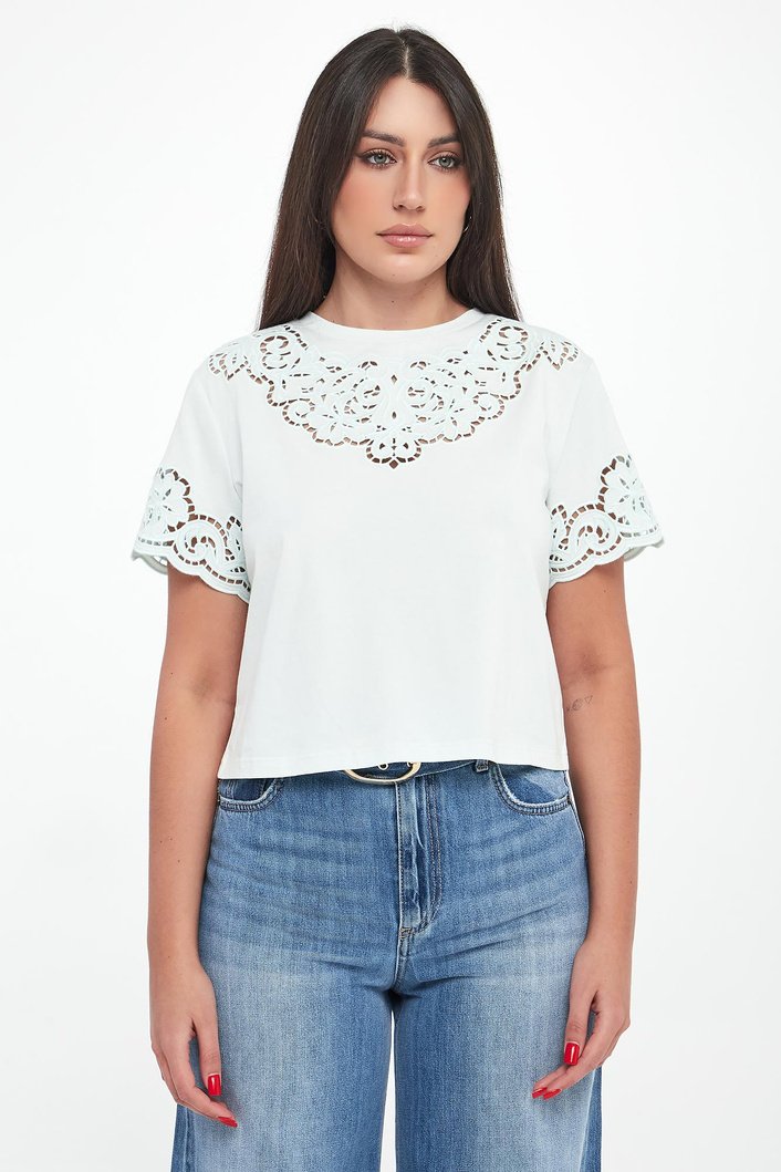 T-shirt damski ażurowy TWINSET