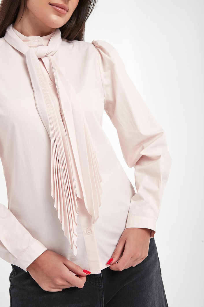 Koszula damska z popeliny z szarfą TWINSET